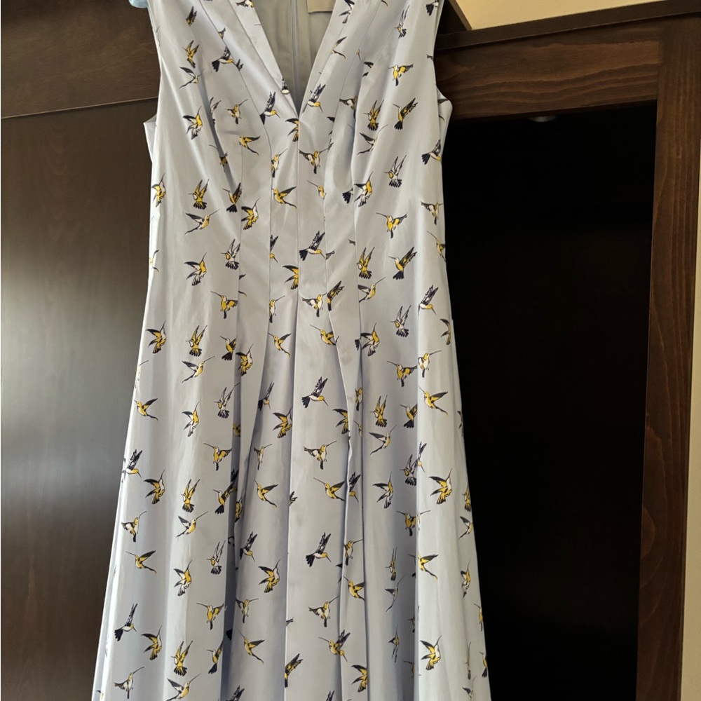 Herrera Hummingbird Print Dress NEW (No Tags) size 10